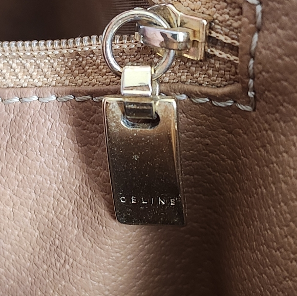 Céline Vintage Macadam Canvas Hand Bag PVC Leather Beige - Picture 11 of 16